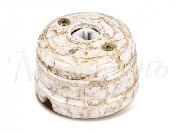 Розетка ретро компьютерная RJ45  (в комплекте с подъемной рамкой D70x45), цвет - дворцовый мрамор, к