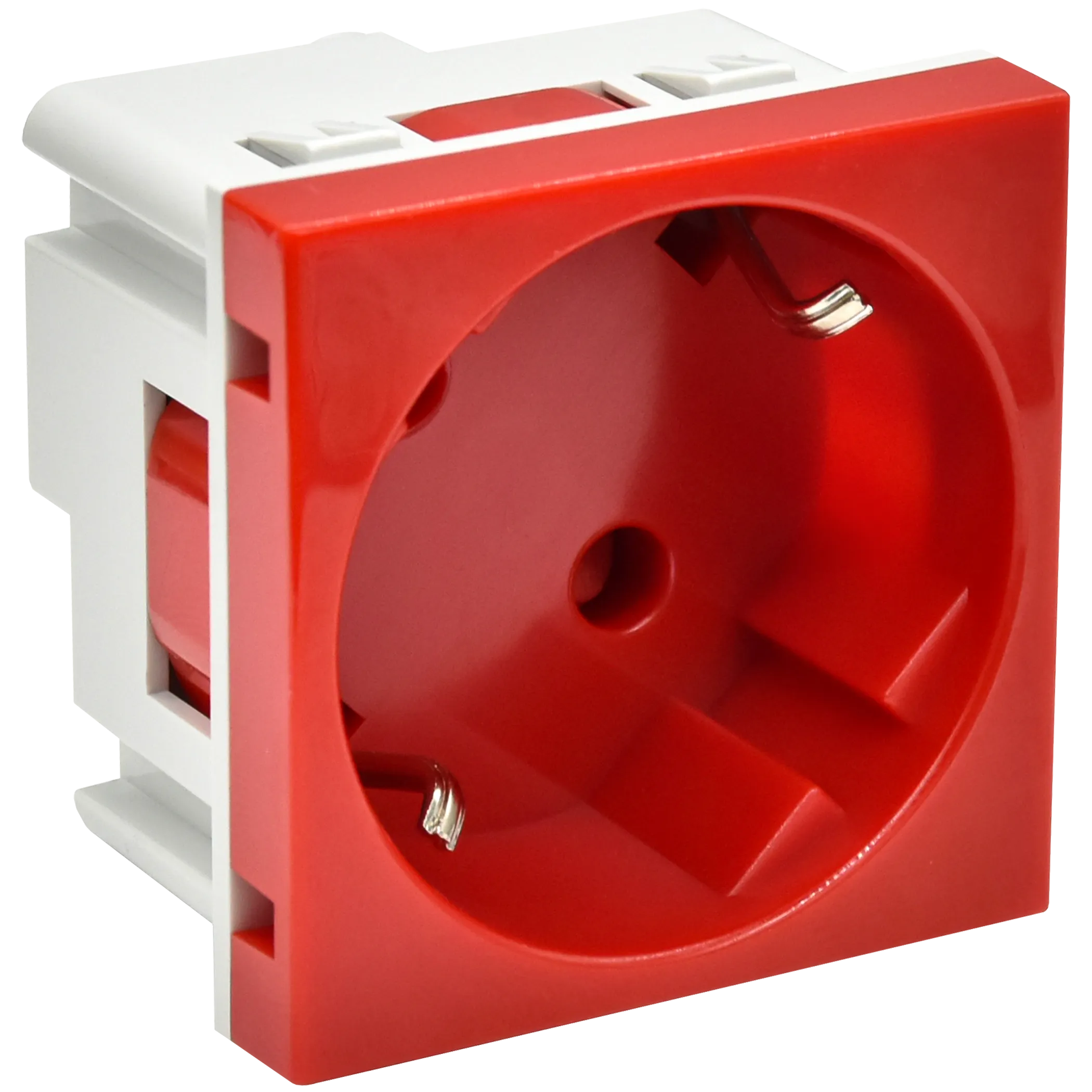PRIMER РКС-20-32-П-45 Розетка 45град с заземляющим контактом защитной шторкой и винтовым зажимом (2 модуля) красная IEK PR-KK40D-RSZH-2-2-45-K04