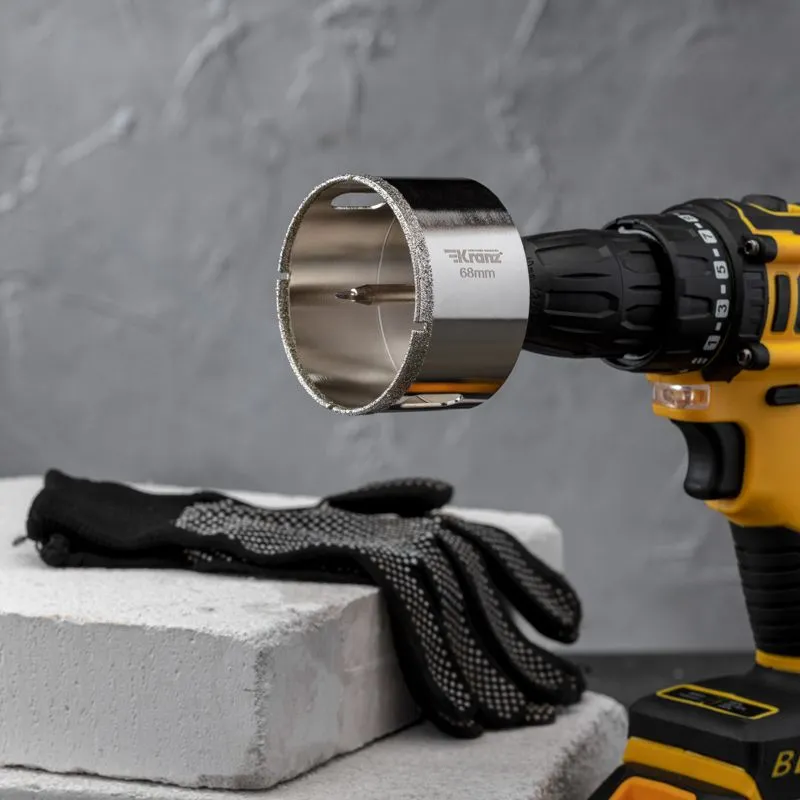 Коронка алмазная 68мм по керамограниту с центровочным сверлом KRANZ - Фото 4