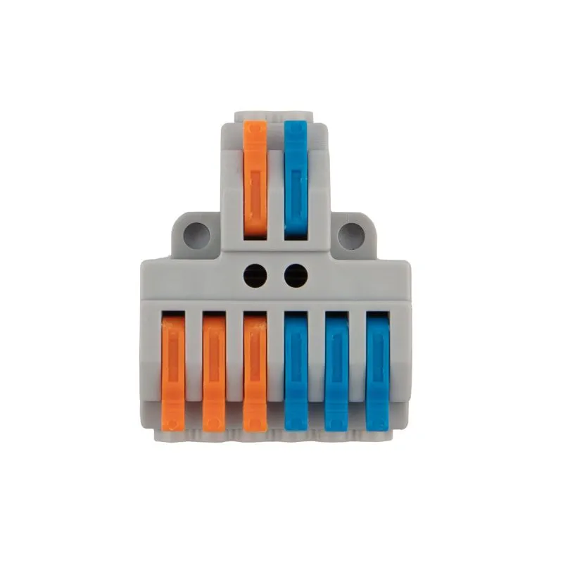 Клемма СМК 2х3 проходная разветвительная 2 полюса, с монтажной площадкой (1 ввод, 3 вывода на полюс) REXANT - Фото 4