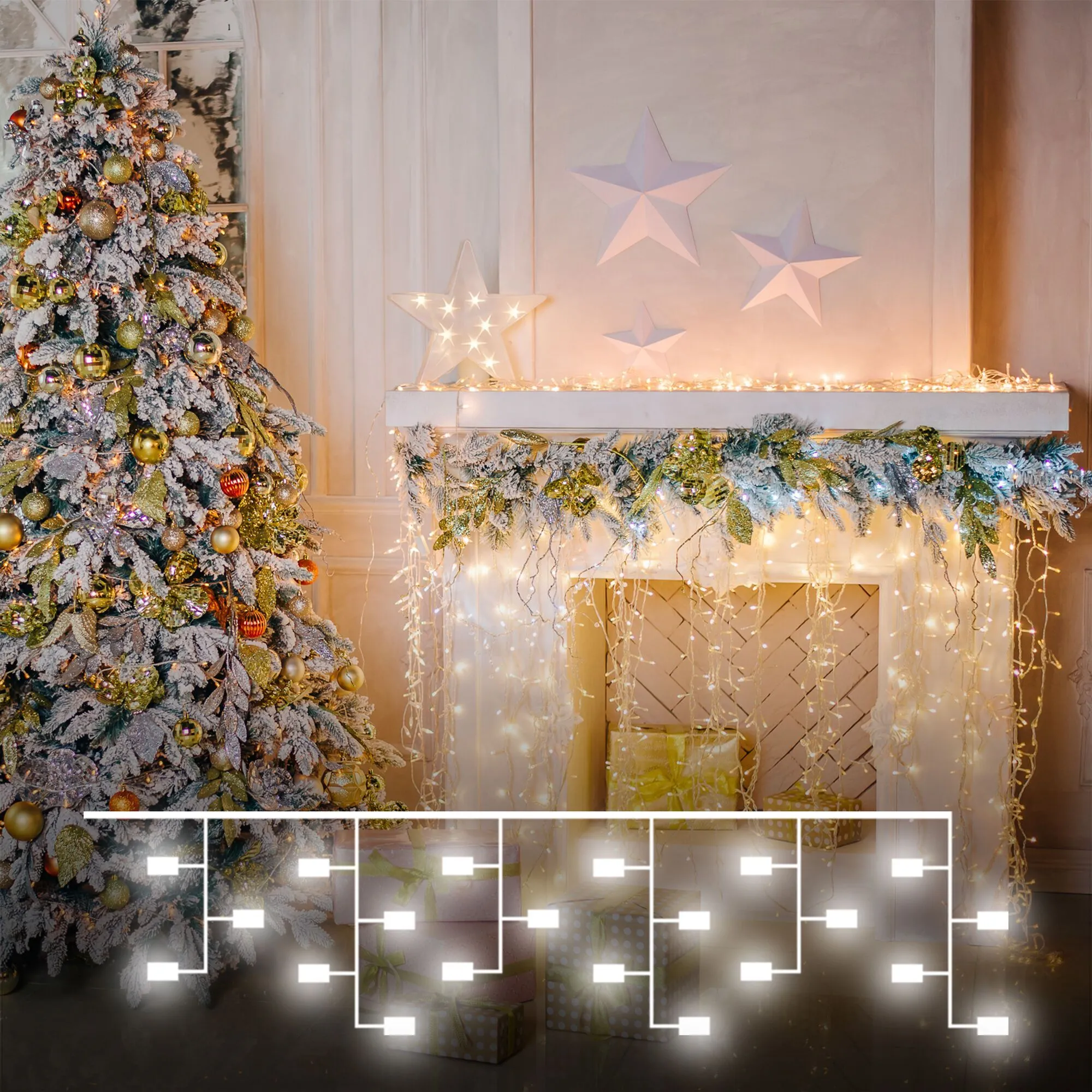 Гирлянда бытовая электрическая бахрома 100-001 теплый белый 1,8*0,5м IP20 100-001 Elektrostandard Eu a060410