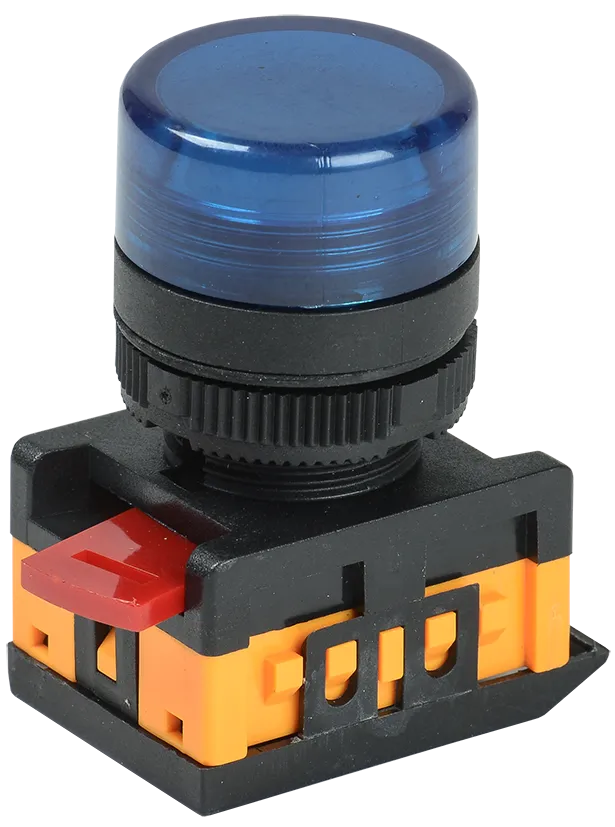 Лампа AL-22TE сигнальная d=22мм синий неон/240В цилиндр IEK