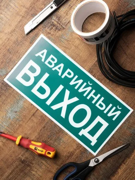 Знак наклейка E23 "Указатель аварийного выхода" (150х300) EKF - Фото 5
