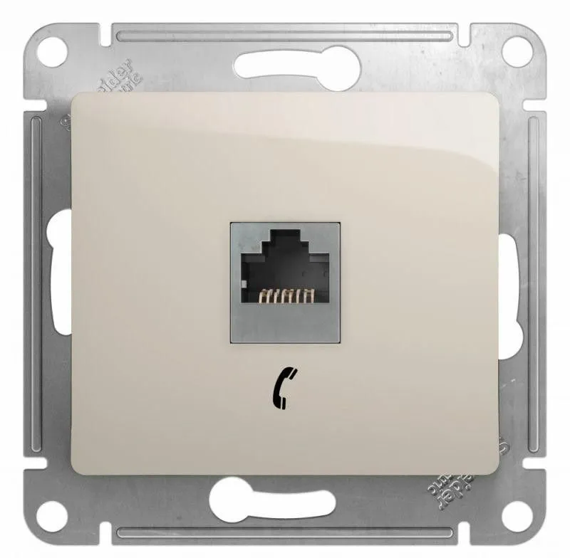 Розетка телефонная 1-м Glossa RJ11 механизм молочн. SE GSL000981T