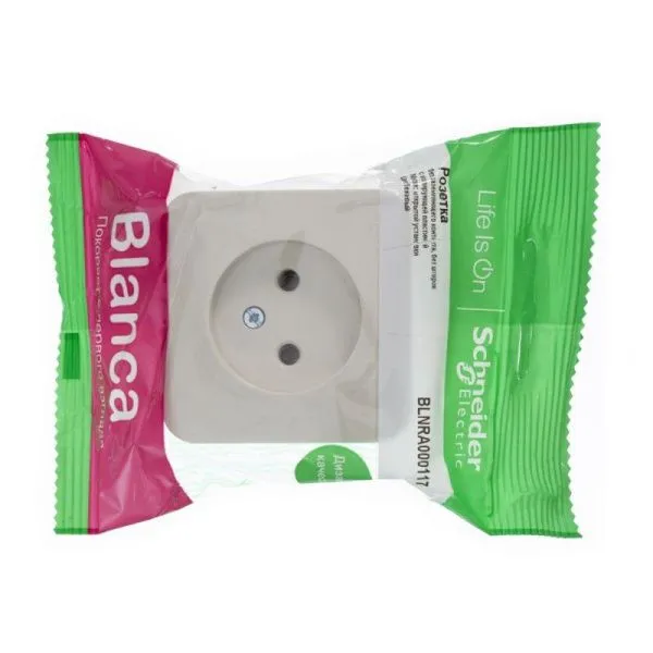 Розетка 1-м ОП Blanca 16А IP20 250В без заземл. без защ. шторок с изолир. пластиной беж. SE BLNRA000117 - Фото 2