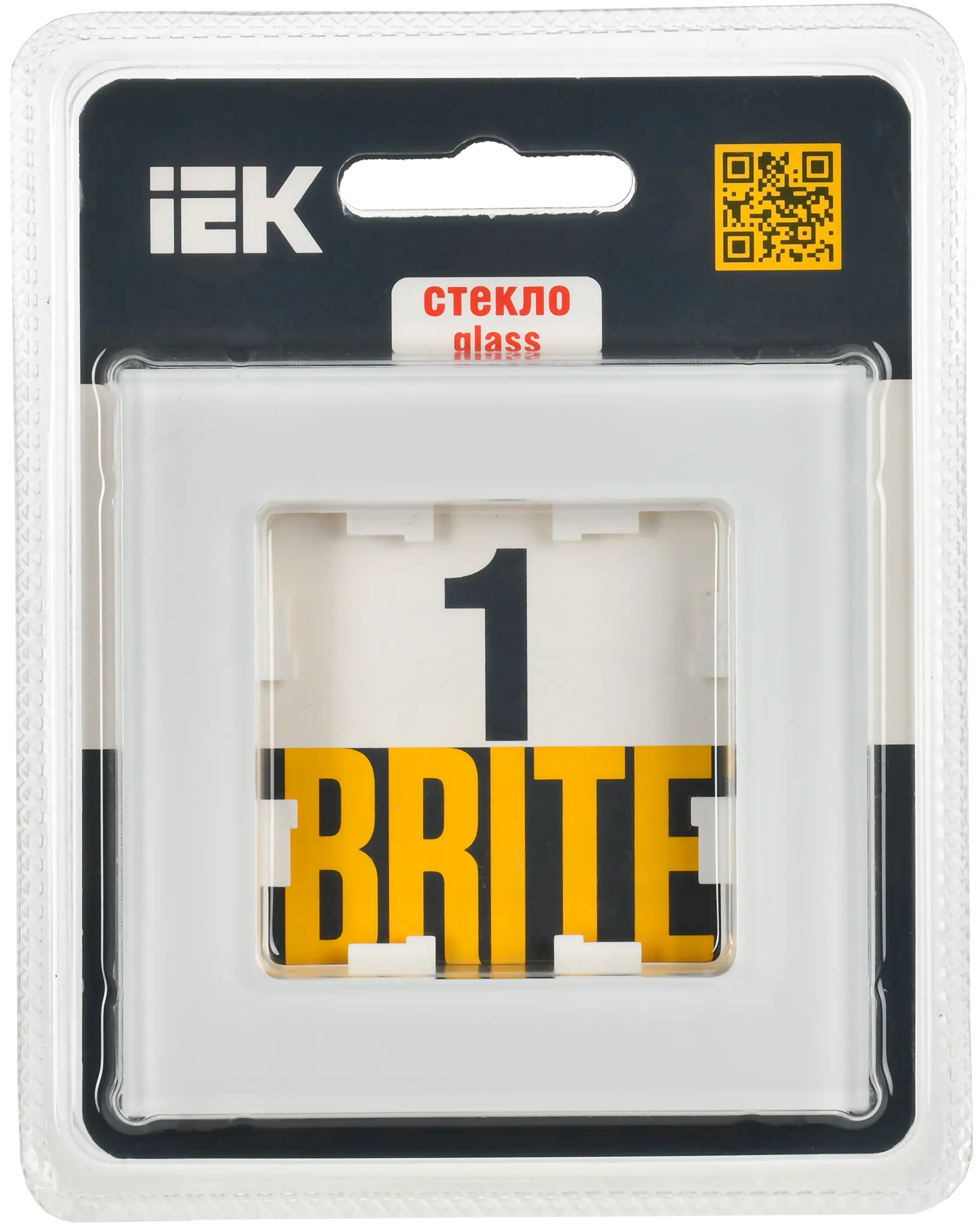 BRITE Рамка 1-местная РУ-1-2-Бр стекло белый матовый IEK - Фото 2