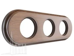 Рамка 3х-мест, дерев, скрыт,уст,, овал, темный дуб Лахта "СенатЪ" GE70843-26