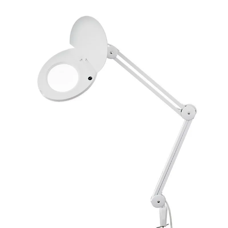 Лупа на струбцине круглая 3D с подсветкой и крышкой, ø127мм, белая (6025,ВО) REXANT 31-0202