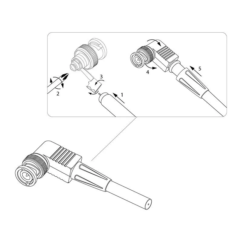Разъем BNC штекер под винт с колпачком угловой REXANT - Фото 3