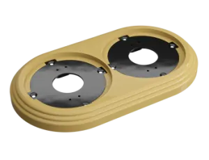 Рамка двухместная пластиковая, 163x92x14 мм, цвет - песочное золото, серия УСАДЬБА, ТМ МЕЗОНИНЪ GE30702-32