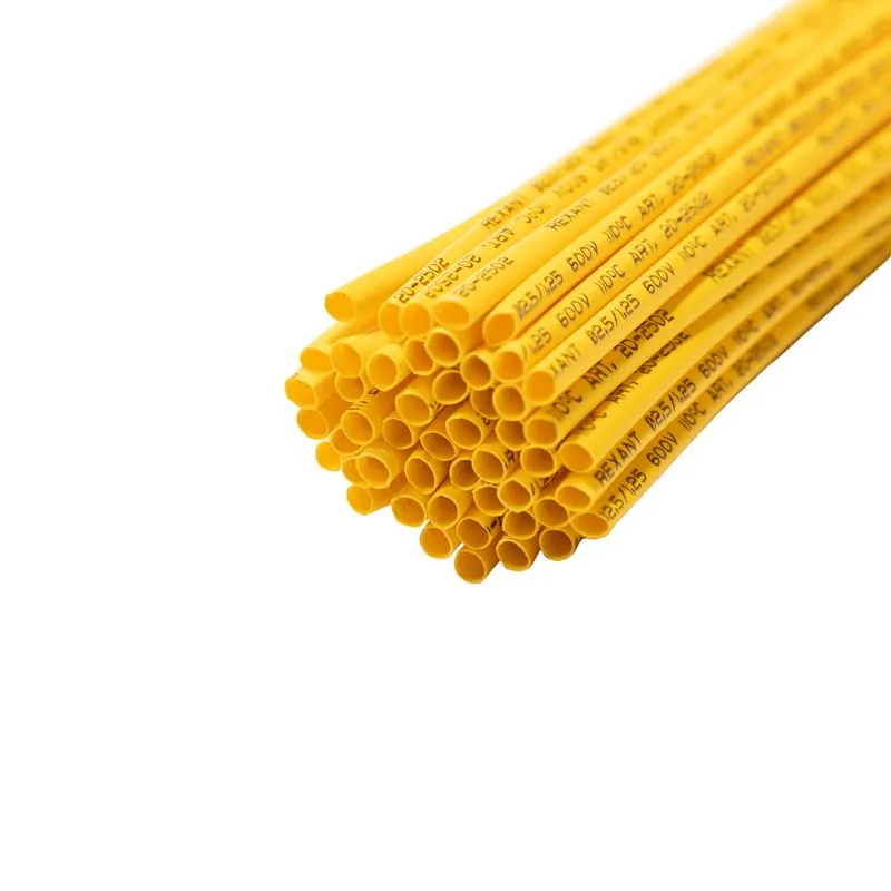 Трубка термоусаживаемая ТУТ нг 2,5/1,25мм, желтая, упаковка 50 шт. по 1м REXANT - Фото 4