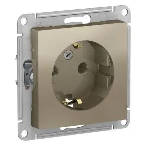 Розетка 1-м СП AtlasDesign 16А IP20 с заземл. механизм шампань SE ATN000543 1240326
