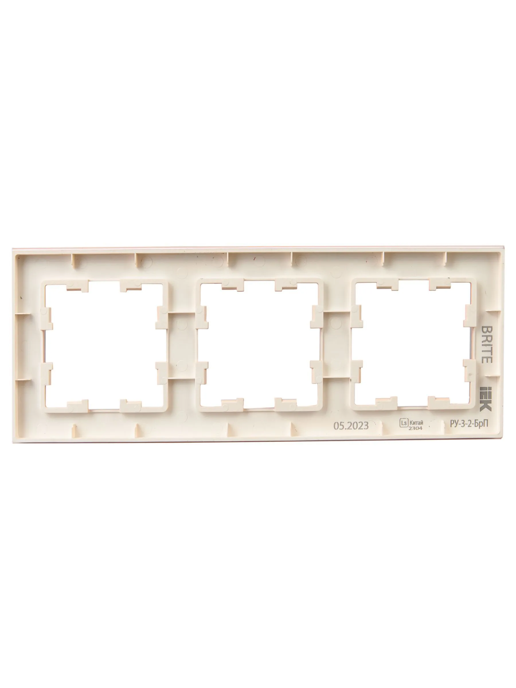 BRITE Рамка 3-местная РУ-3-2-БрП стекло персиковый матовый IEK - Фото 6