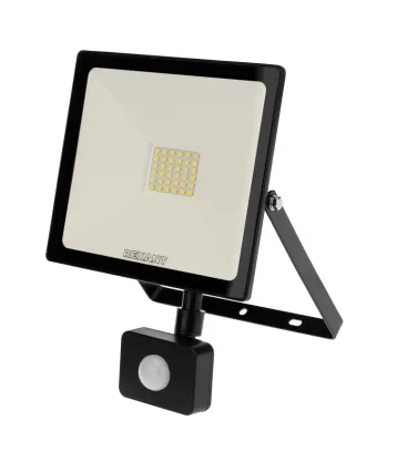 Прожектор светодиодный СДО 50Вт 4000Лм 6500К холодный свет, с микроволновым настраиваемым датчиком движения REXANT 605-009