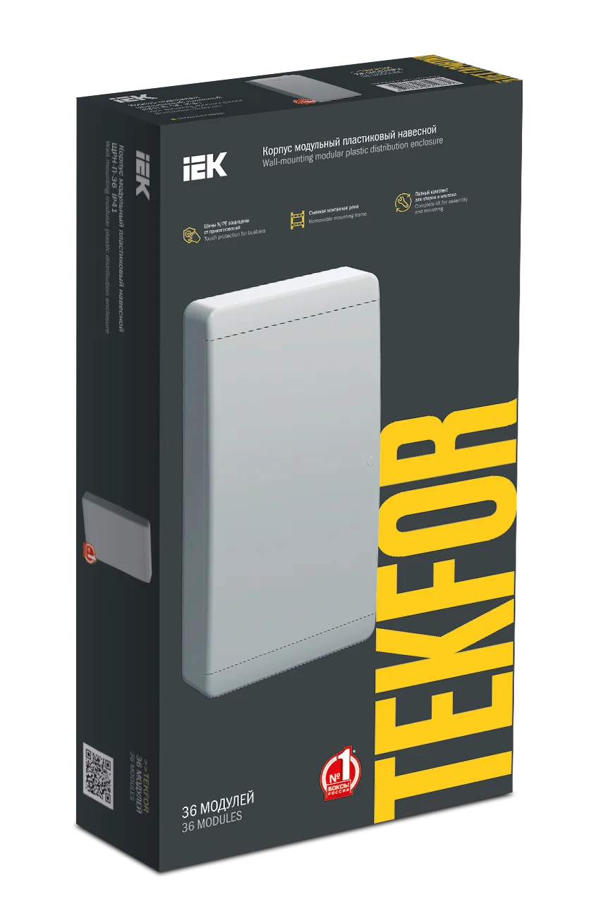 TEKFOR Корпус пластиковый БЕЛЫЙ ЩРН-П-36, IP41 белая дверь IEK - Фото 2