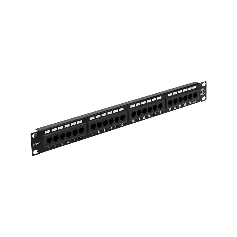 Панель коммутационная 19", 1U, 24 порта, UTP, RJ-45, CAT 5e REXANT 04-0021