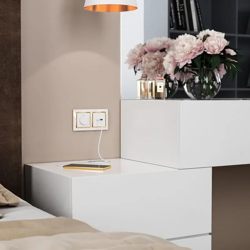 Рамка на 2 поста Snabb (белый/золото) Werkel - Фото 2