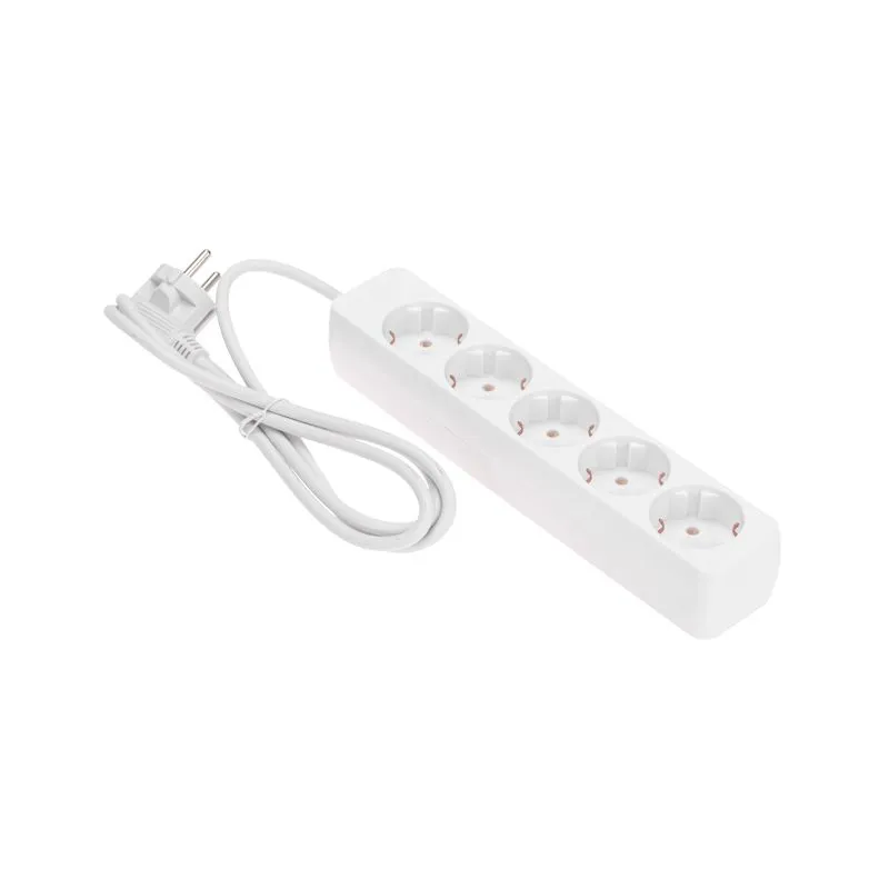 Удлинитель 5 гнезд, 1,5м, 3х0,75мм², с/з, белый PROconnect