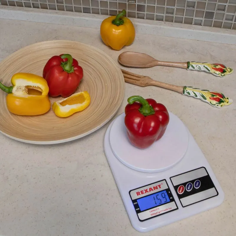 Весы настольные электронные, универсальные, от 1 гр. до 5 кг, пластик  REXANT - Фото 2