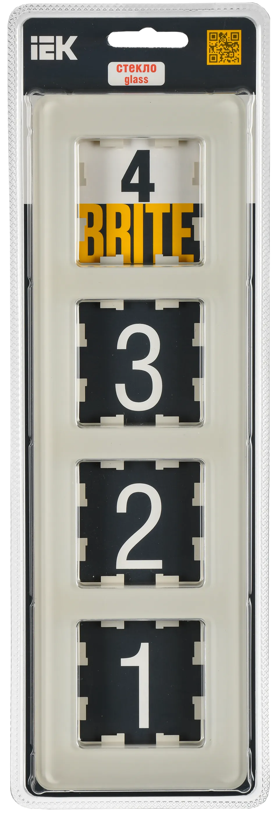 BRITE Рамка 4-местная РУ-4-2-Бр стекло песчаный RE IEK - Фото 2