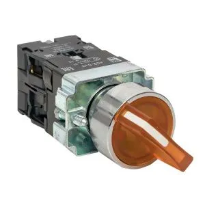 Переключатель BD21 2P c желтой подсветкой 24В NO EKF xb2-bk21-y-24