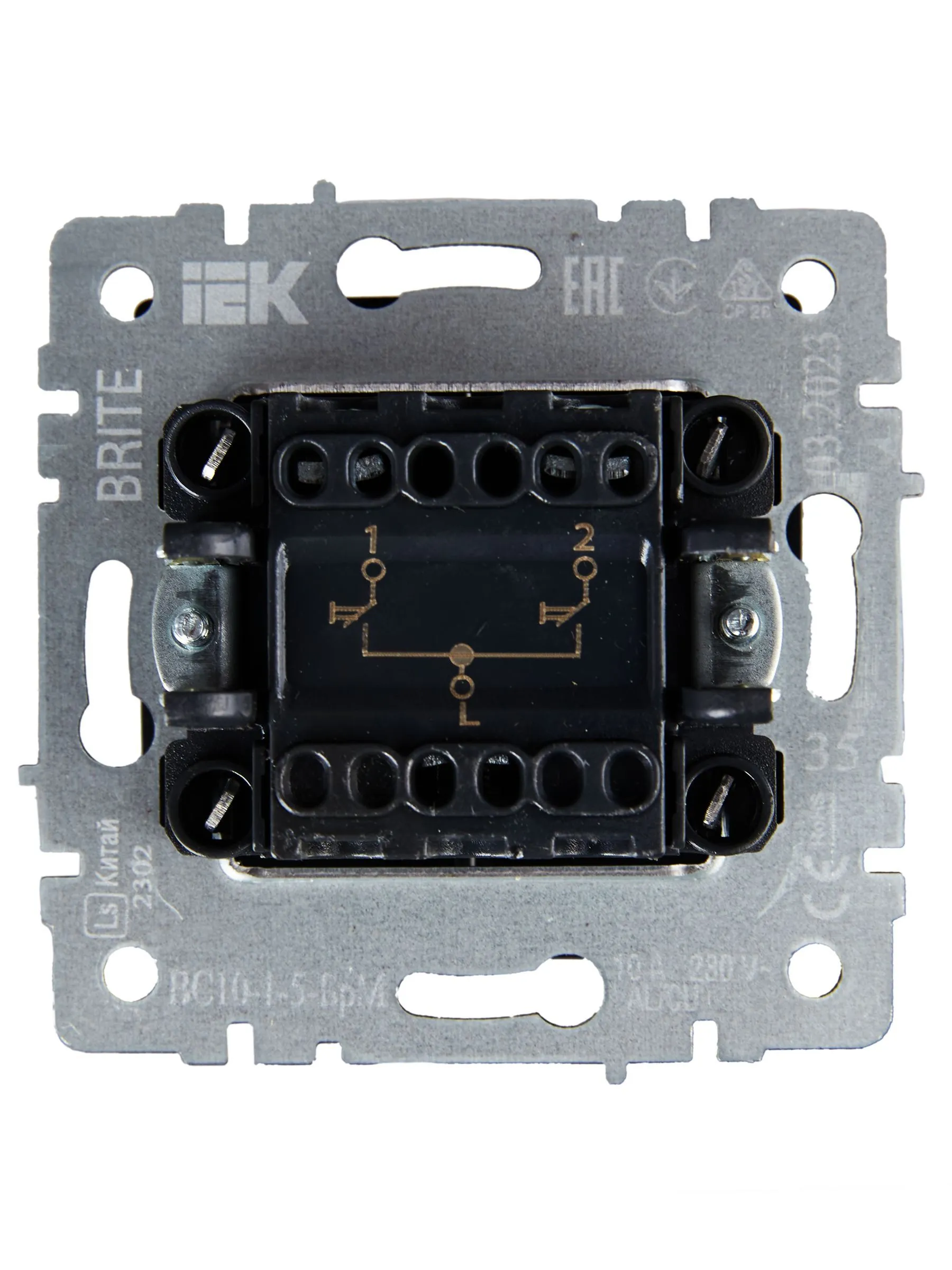 BRITE Выключатель жалюзи 10А ВС10-1-5-БрМ маренго IEK - Фото 4