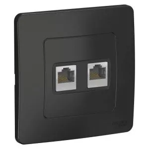 Розетка компьютерная 2-м СП Blanca RJ45 кат.5E антрацит SE BLNIS045456 1210389