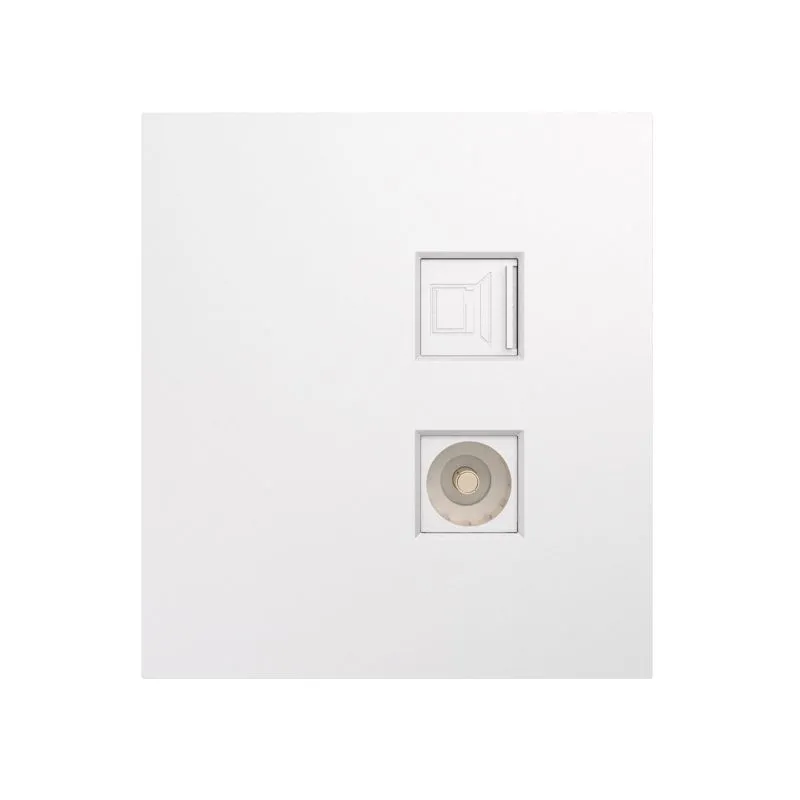 Розетка STRONG компьютерная RJ45 кат6 + TV с/у жемчуг KRANZ KR-78-0722-4