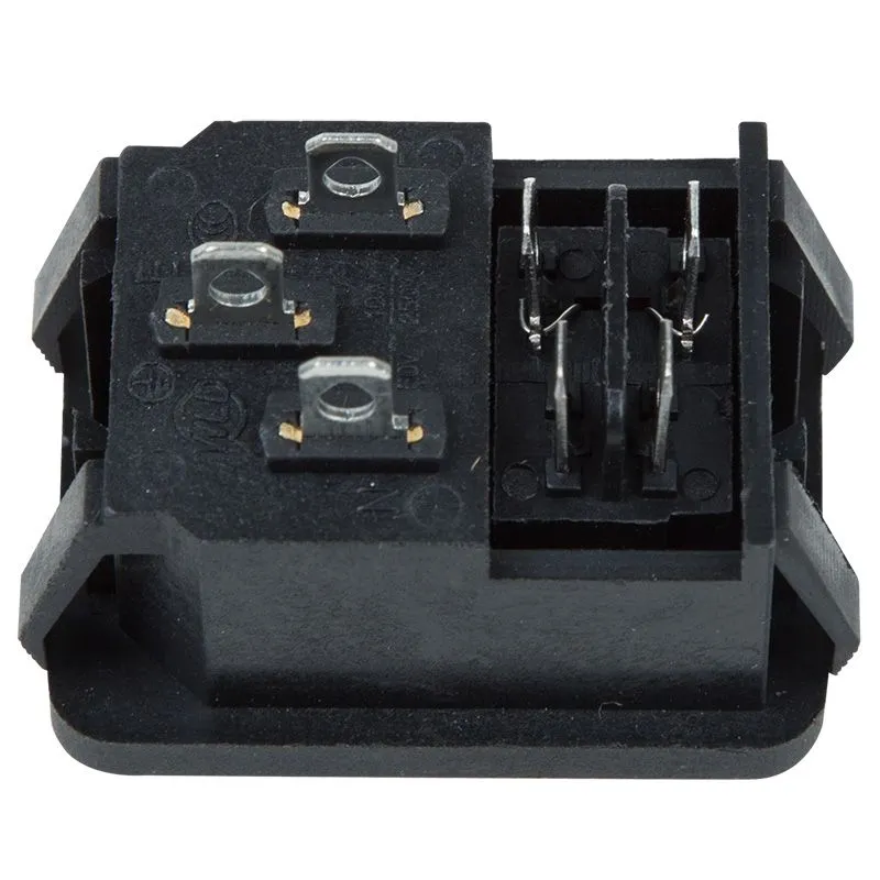 Выключатель клавишный 250V 10А (4с) ON-OFF красный с подсветкой и штекером C14 3PIN  REXANT - Фото 3