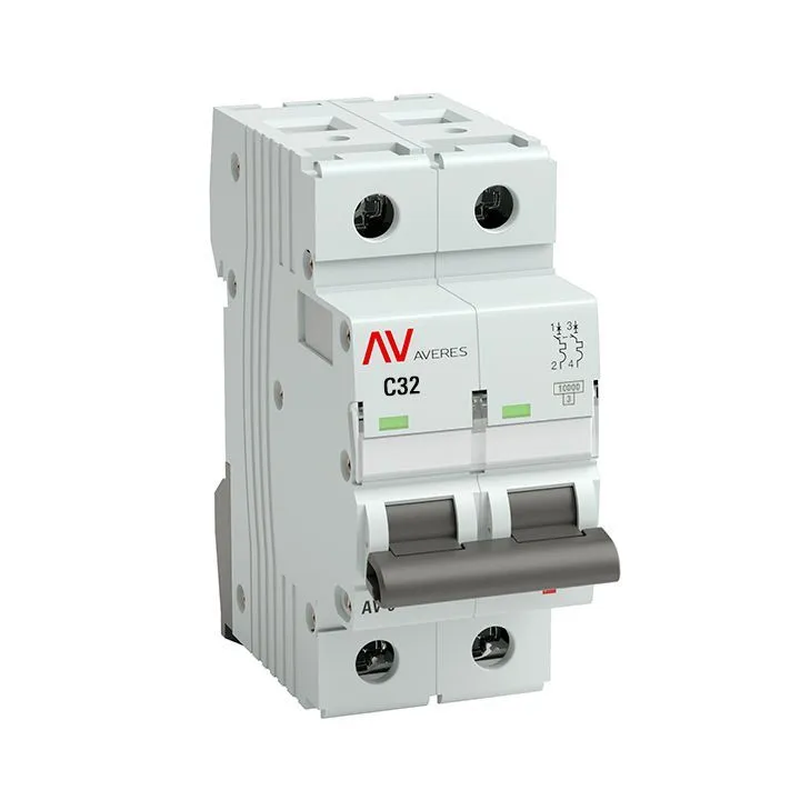 AV-10 2P 32A (C) 10kA EKF AVERES mcb10-2-32C-av