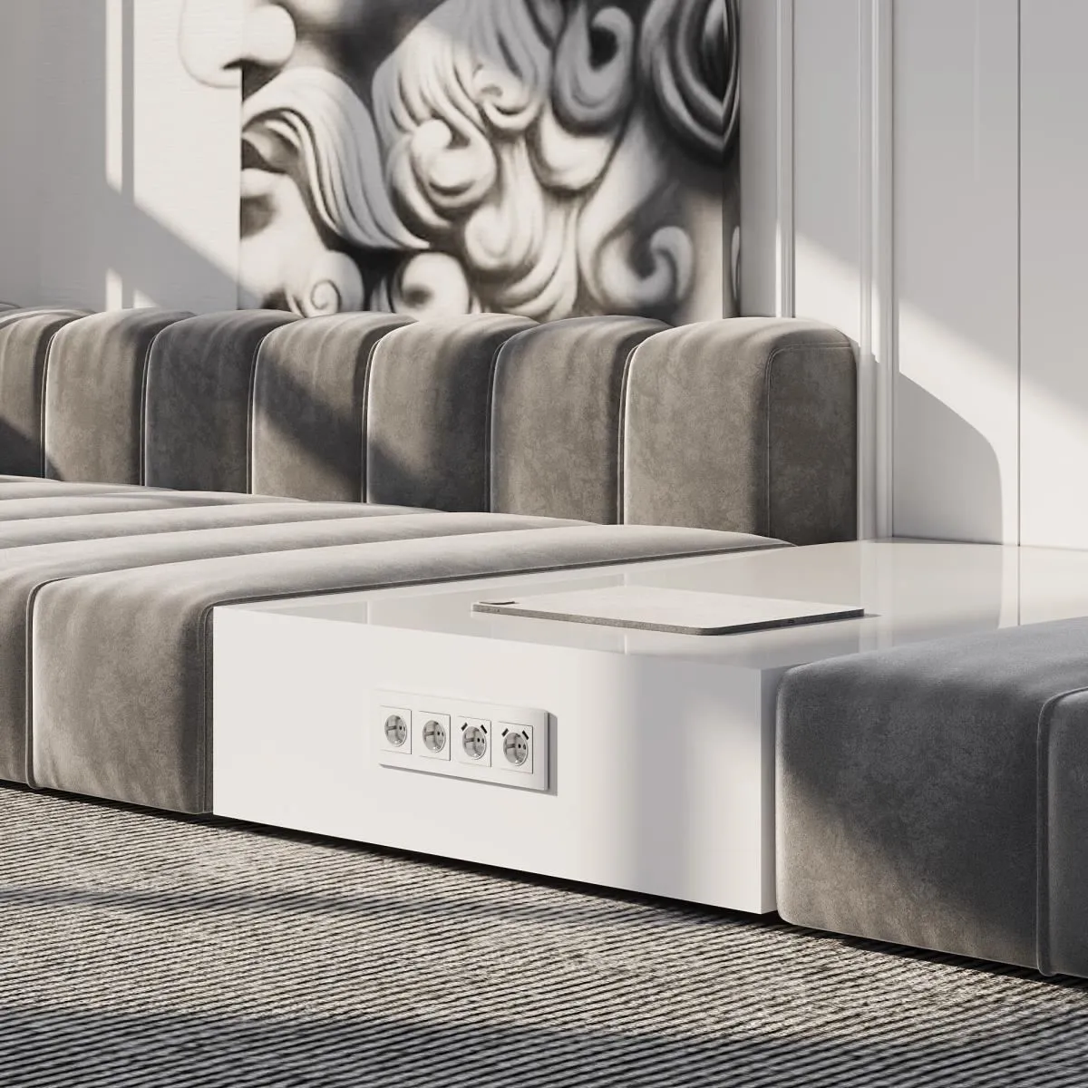 Рамка на 4 поста Slab (белый матовый) Werkel - Фото 2