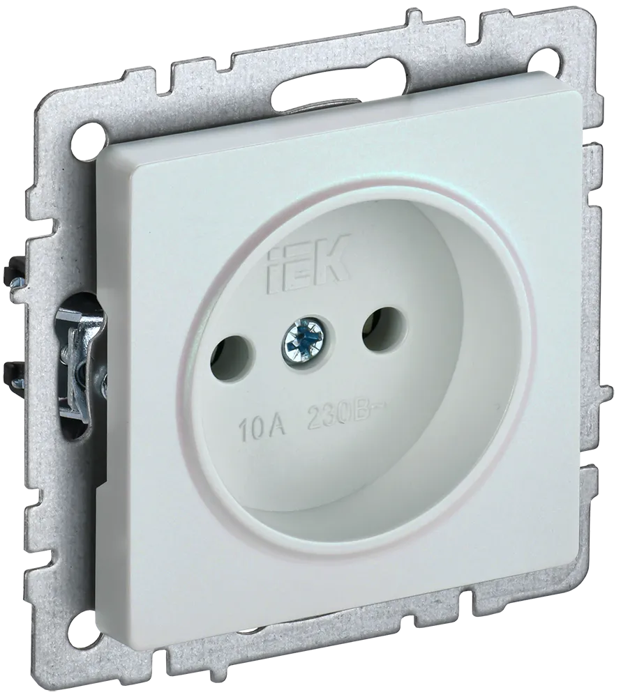 BRITE Розетка 1-местная без заземления без защитных шторок 10А РС10-1-0-БрЖ жемчуг IEK BR-R10-10-K36