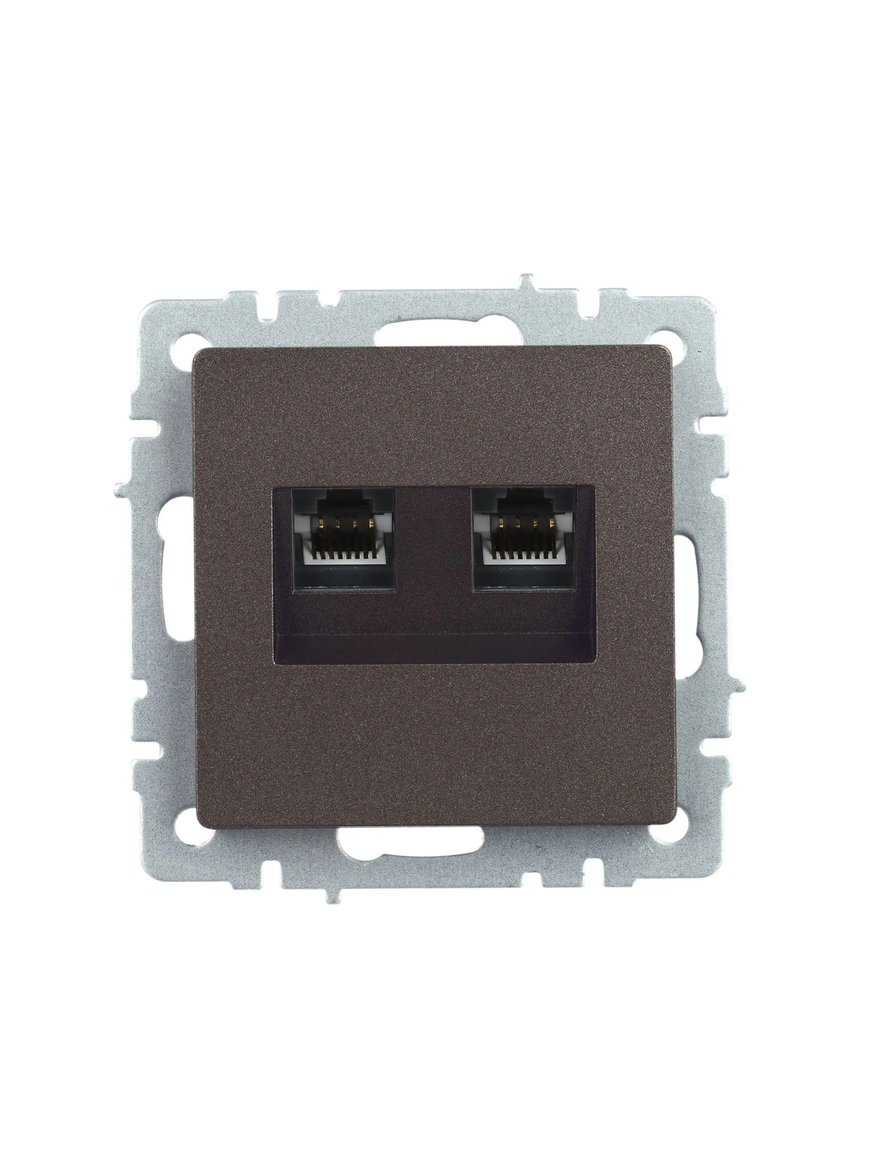 BRITE Розетка компьютерная двойная RJ45 кат.5E РК10-2-БрТБ темная бронза IEK - Фото 4
