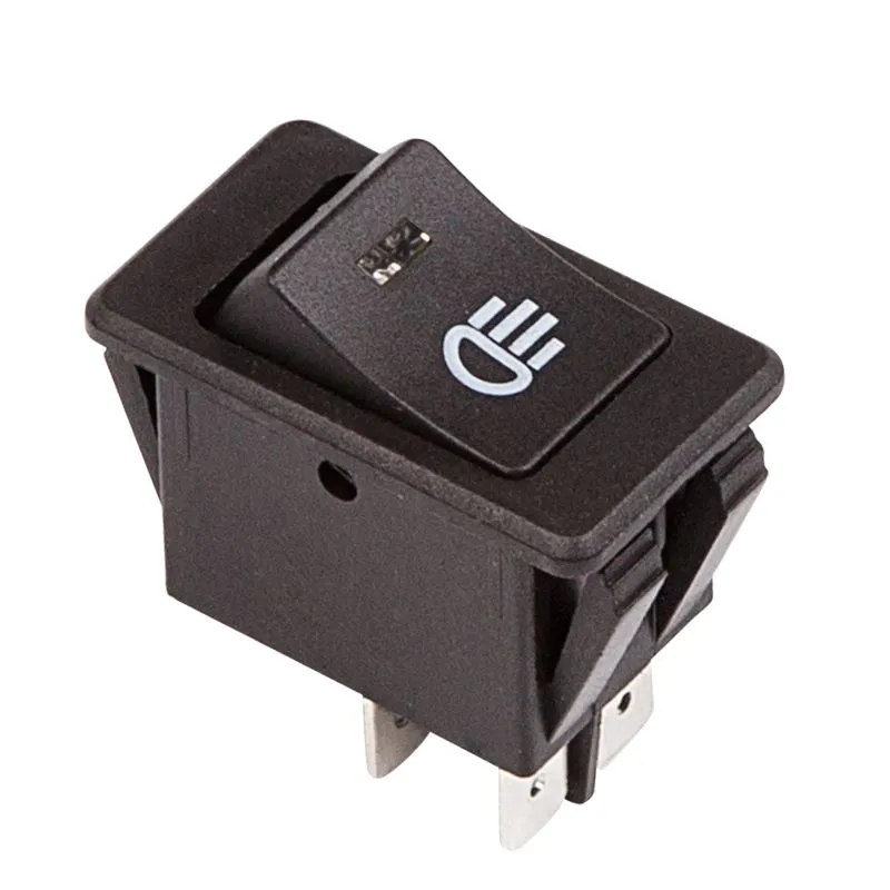 Выключатель клавишный 12V 35А (4с) ON-OFF  с синей LED подсветкой  (ASW-17D)  REXANT