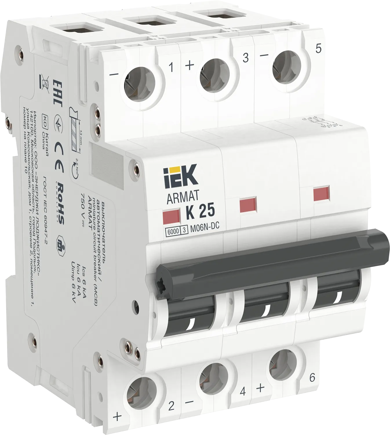 ARMAT Автоматический выключатель M06N-DC 3P K 25А IEK