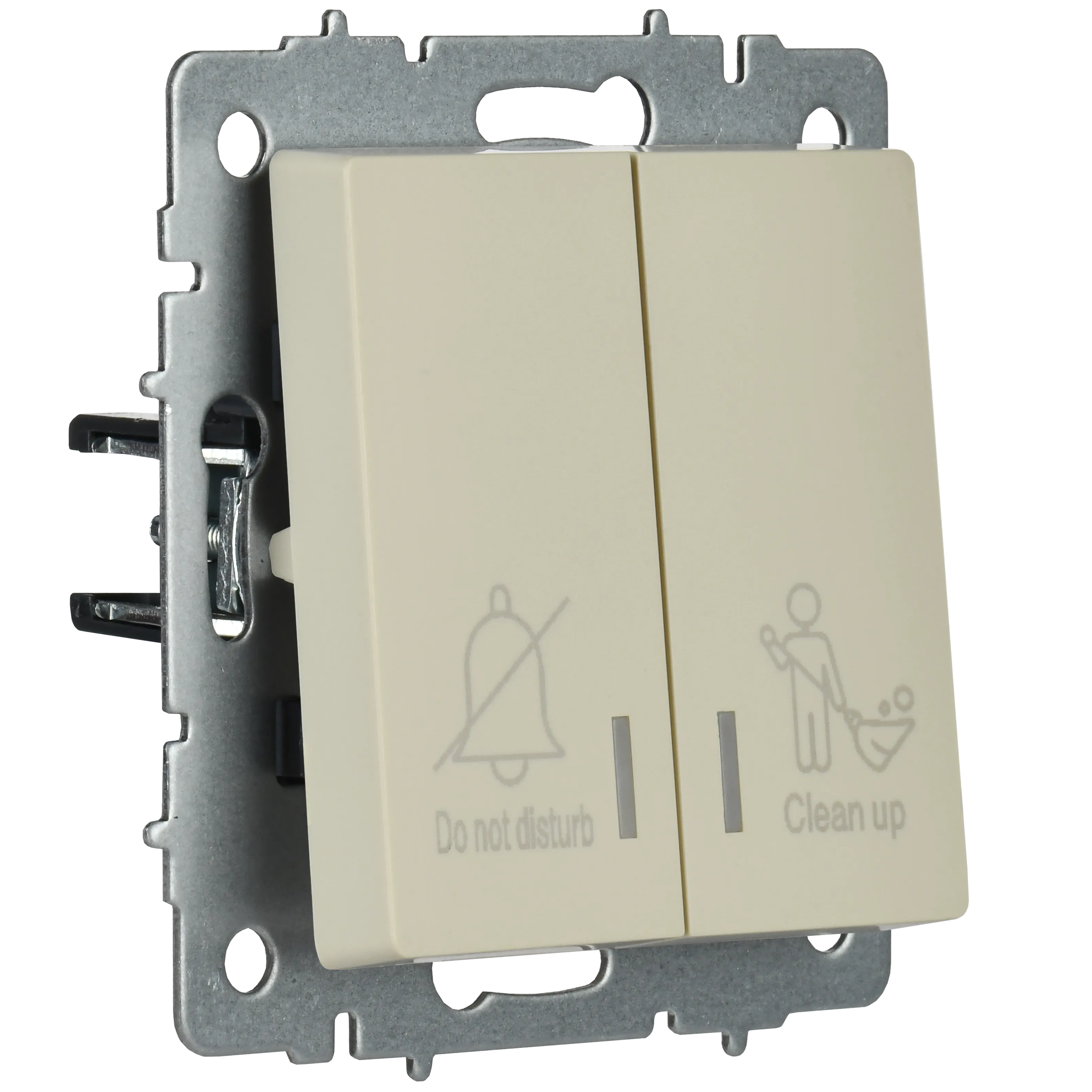 BRITE Выключатель 2-клавишный с индикацией для отелей 10А ВС10-2-9-БрКр бежевый IEK - Фото 6