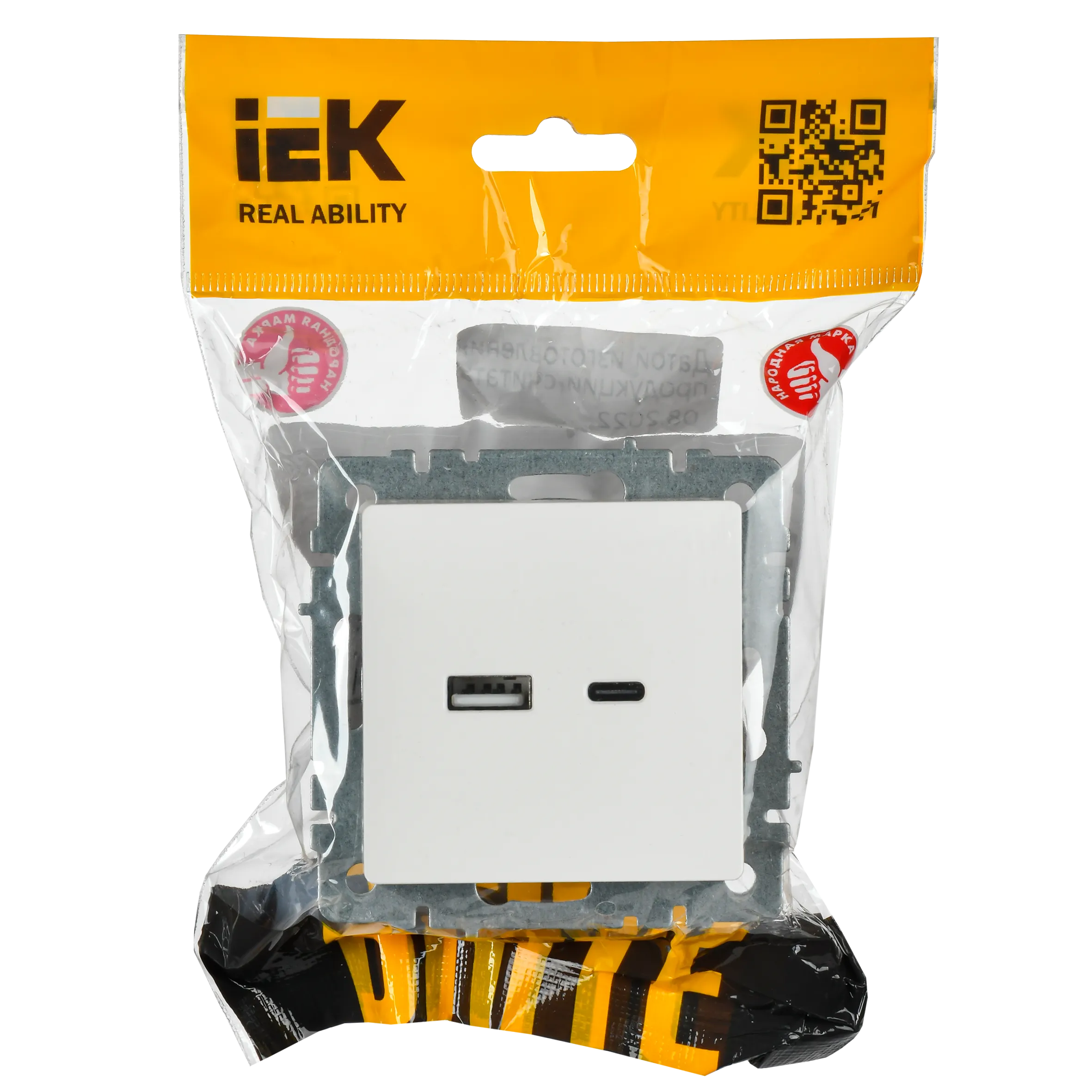 BRITE Розетка USB A+C 18Вт РЮ11-1-БрБ белый IEK - Фото 7