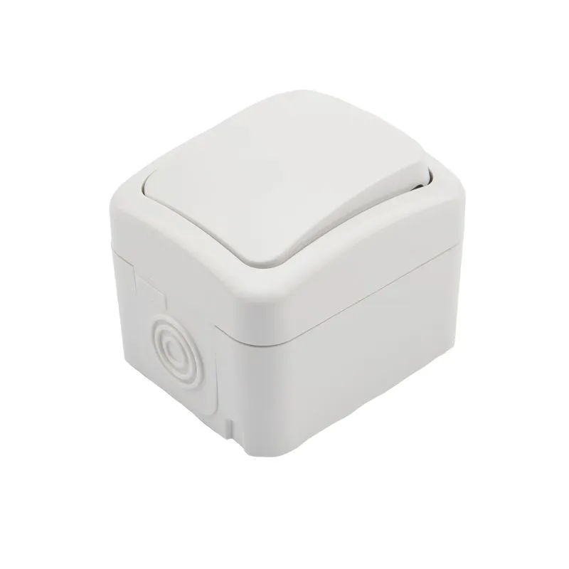 Переключатель проходной Mini OG IP54 о/у, белый KRANZ