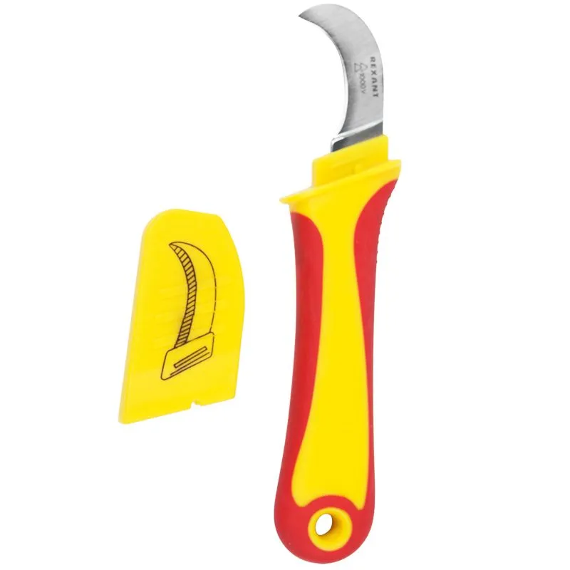 Нож монтажника, нержавеющая сталь, изогнутое лезвие REXANT - Фото 3