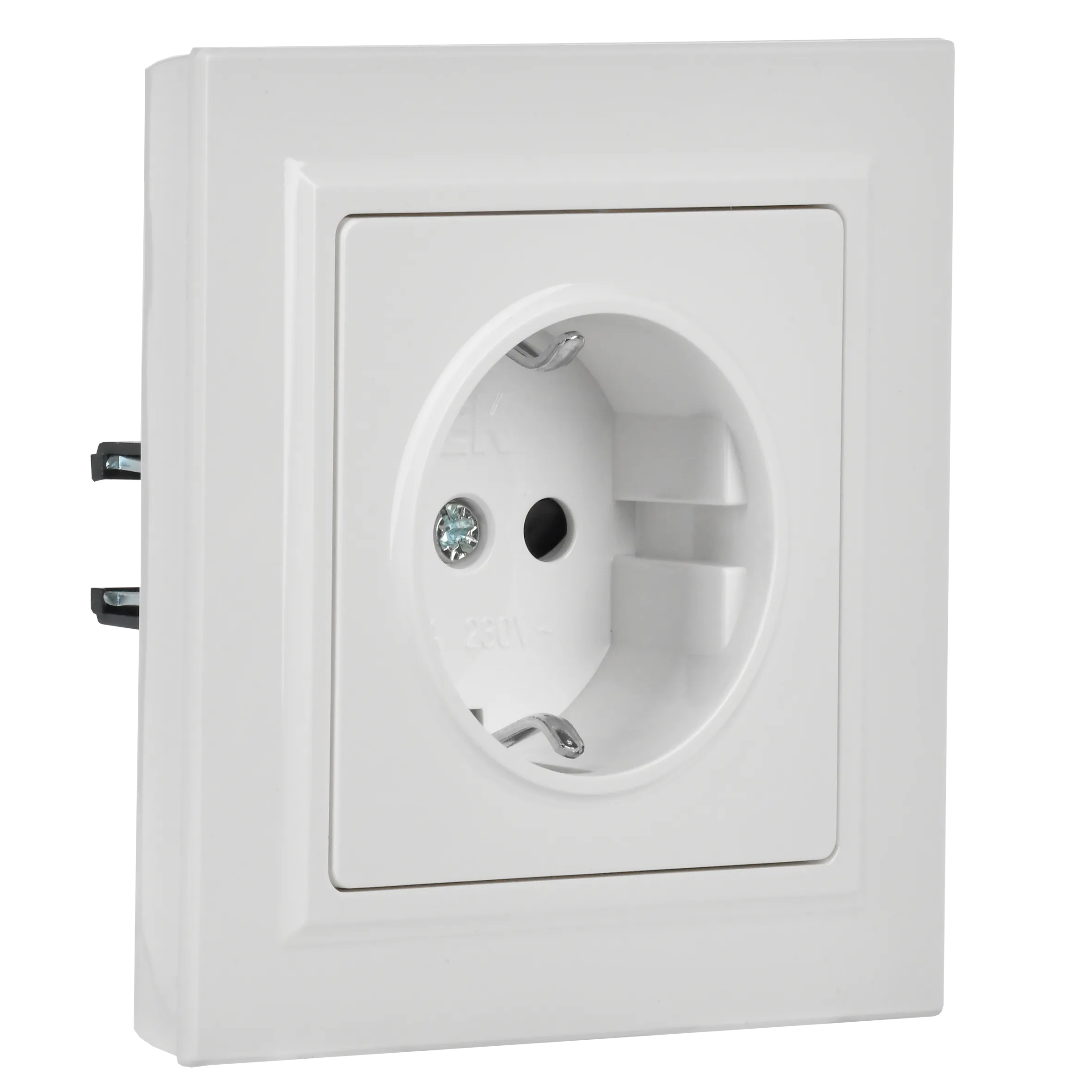 BRITE Розетка 1-местная с заземлением с защитными шторками 16А в сборе РСР14-1-0-БрБ белый IEK - Фото 4