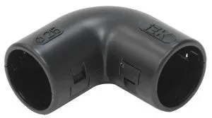 ELASTA Поворот открывающийся на 90град CI25G черный IEK CTA10D-CIG25-K02-050