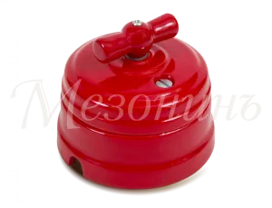 Выключатель ретро фарфоровый поворотный на 4 положен в комплекте с подъемной рамкой, 10А, 250В, цв GE70401-06