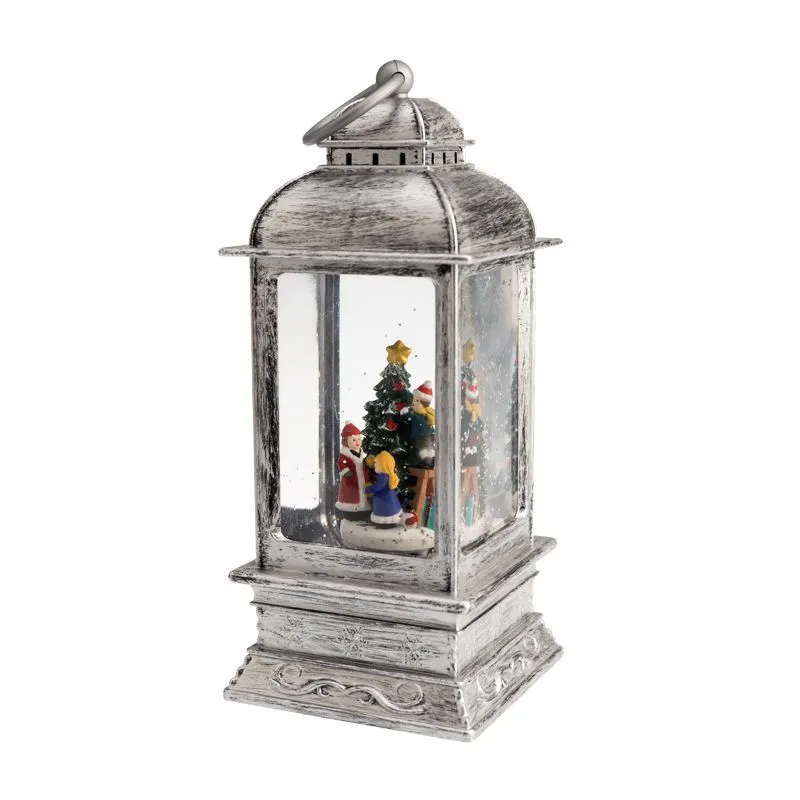 Декоративный фонарь с эффектом снегопада и подсветкой Рождество, белый 501-065