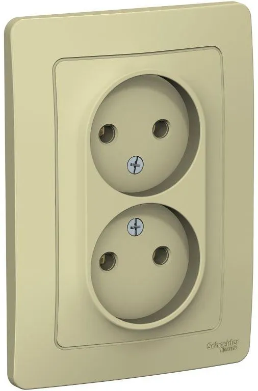 Розетка 2-м СП Blanca 16А IP20 250В без заземл. без защ. шторок беж. SE BLNRS000027 - Фото 2