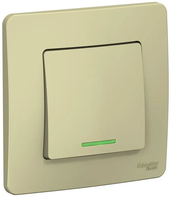 Выключатель 1-кл. СП Blanca 10А IP20 (сх. 1) 250В с подсветкой беж. SE BLNVS010117 - Фото 2