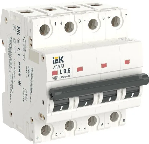 ARMAT Автоматический выключатель M06N-DC 4P K 2А IEK AR-M06N-4-K002DC