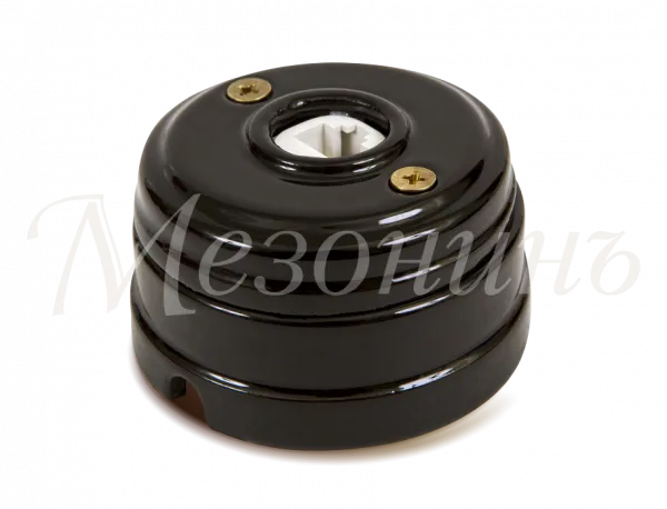 Розетка ретро компьютерная RJ45  (в комплекте с подъемной рамкой D70x45), цвет - черный, коллекция "