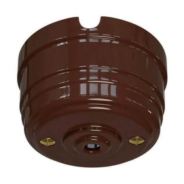 Корпус розетки потолочной фарфоровый, D70x40, цвет - коричневый