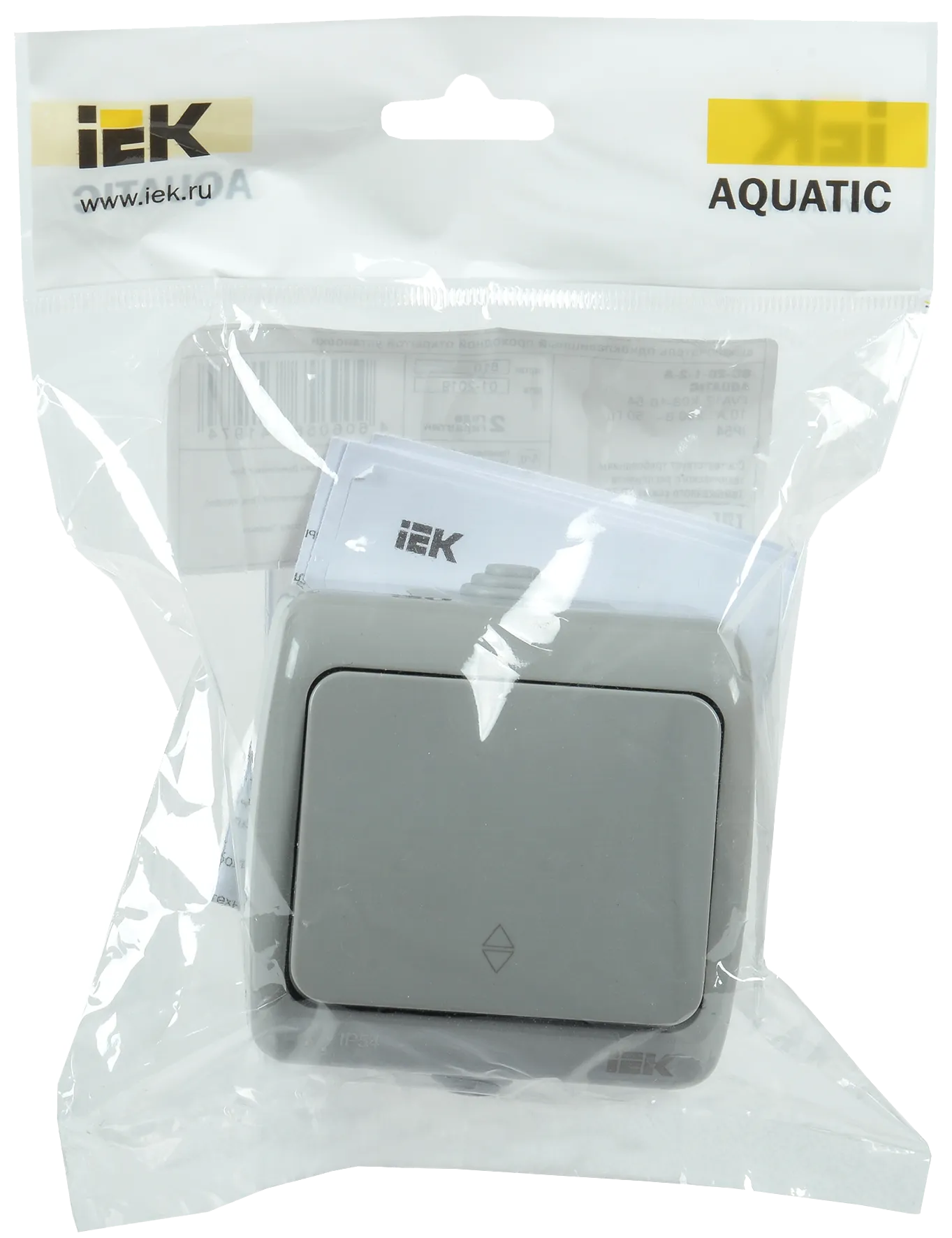 AQUATIC Выключатель 1-клавишный проходной для открытой установки 10А IP54 ВС-20-1-2-А IEK - Фото 2