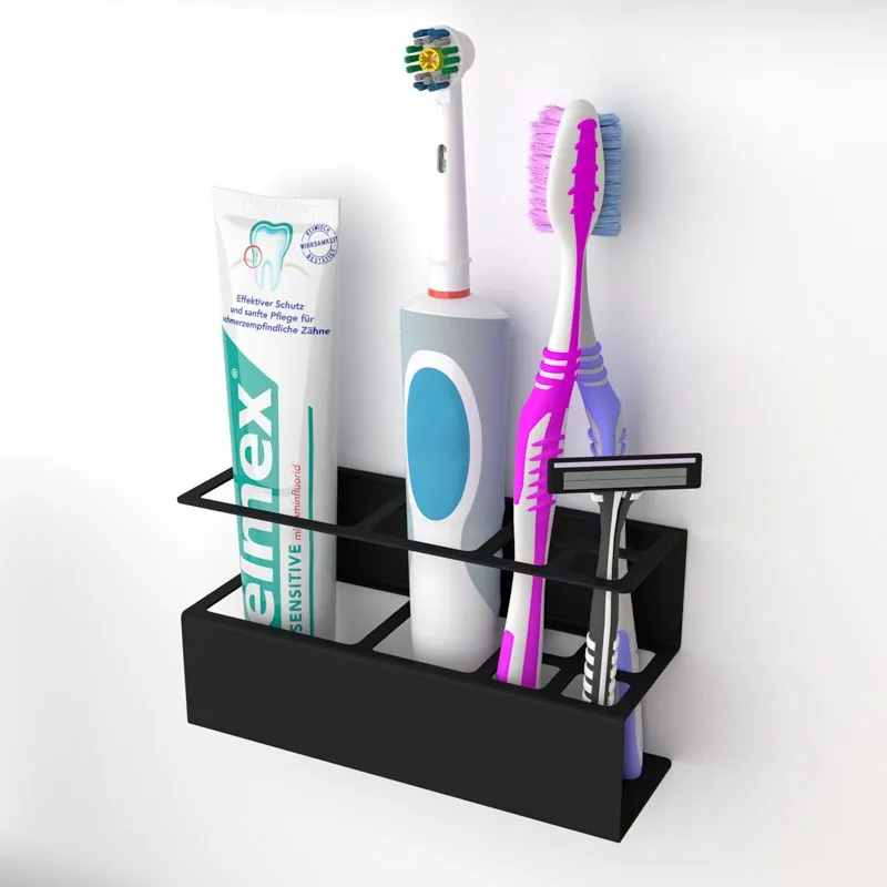 Держатель для хранения зубных щеток и аксессуаров для ванны, черный REXANT